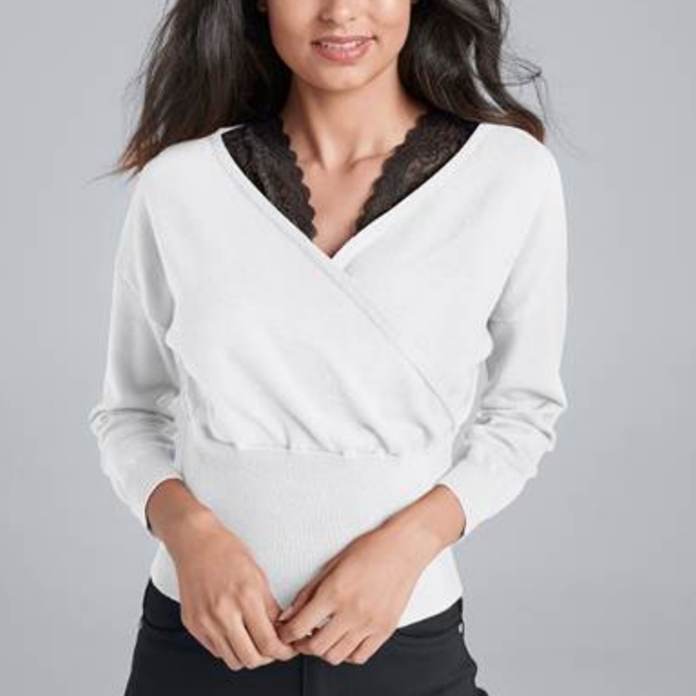 Lace Inset Sweater - Picture 1 of 6